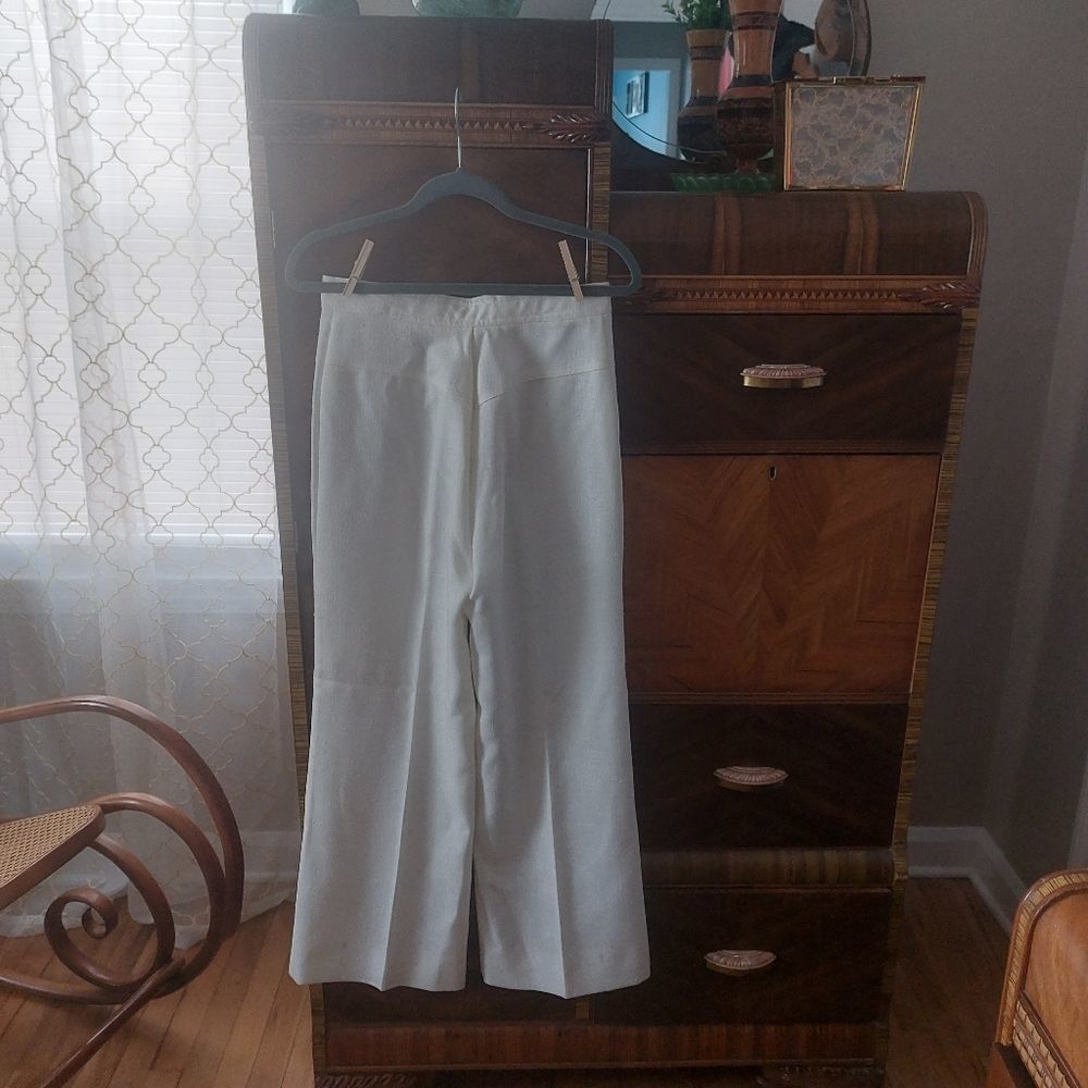 Vintage 1970s Pantasias high waisted V stitched wide leg pants true vin… - Picture 5 of 16